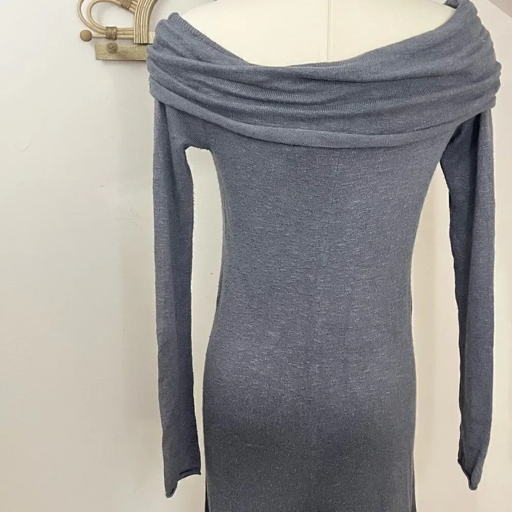 Free People Don’t Leave Me Dry Gray Sweater Jumpsuit XS
